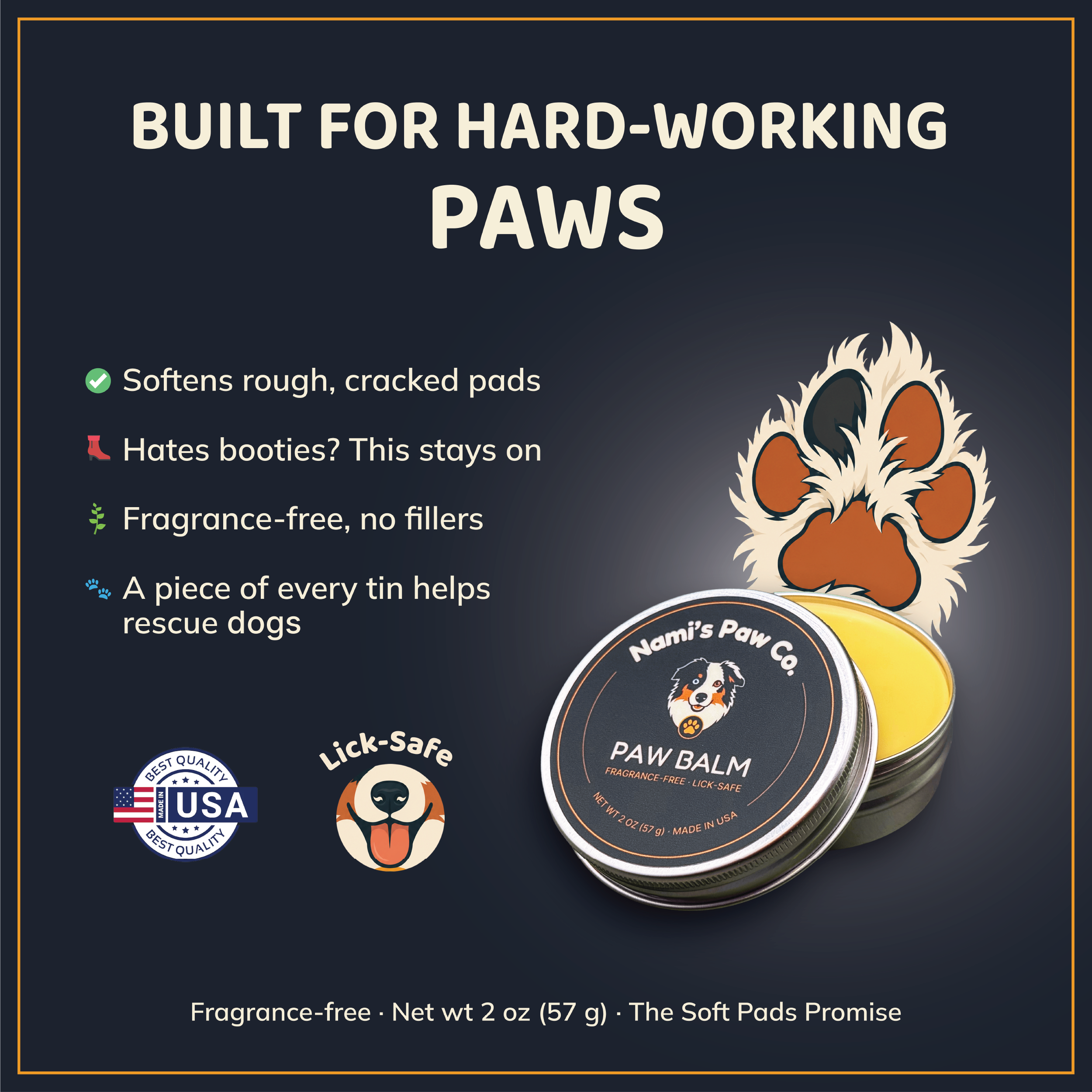Nami's Paw Balm for Hard-Working Paws